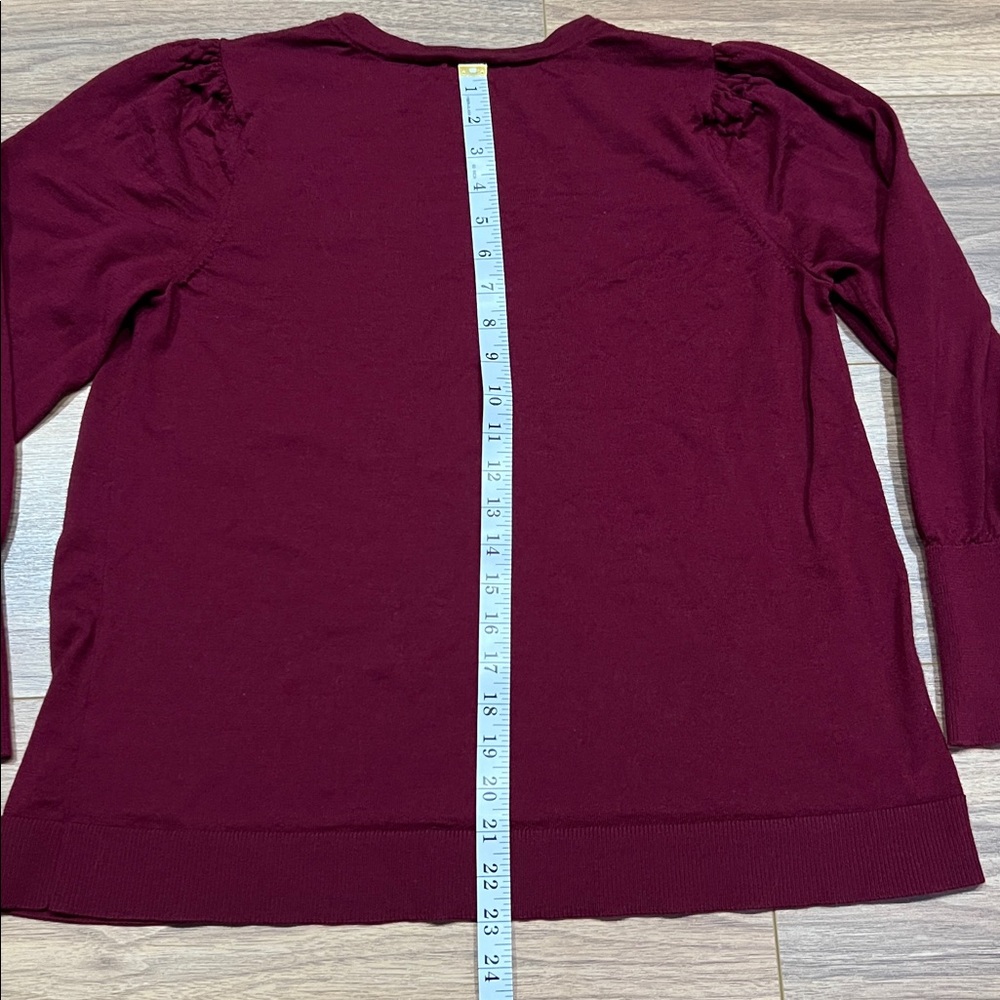 J. Jill Merino Wool Sweater Long Sleeve in Burgundy Size Large - Picture 8 of 9